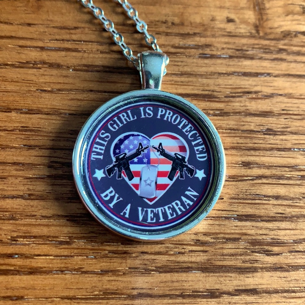 This Girl Is Protected By A Veteran Necklace